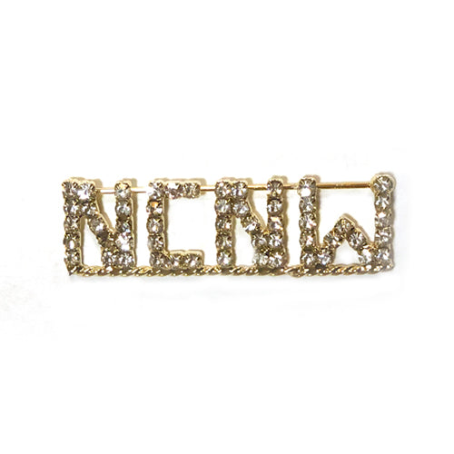 Lapel Pin: NCNW Rhinestone Gold